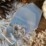 Blue Lace Agate Druzy Coffin