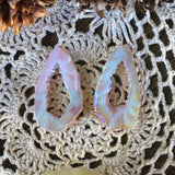 Angel Aura Teardrop Agate Geode Slices