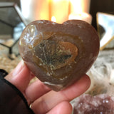 Dreamwork Pink and Lilac Amethyst Heart with Calcite