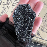 Finn Black Aura Druzy Coffin
