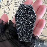 Adeline Black Aura Druzy Coffin