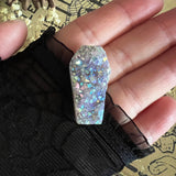 Violet Angel Aura Amethyst Druzy Coffin