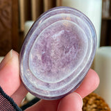 Lavender Ripple Lepidolite Palm Stone