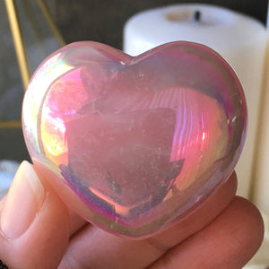 Angel Aura Calming Rose Quartz Heart