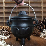 4” Triple Moon Cast Iron Cauldron DISCOUNTED