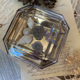 Faceted Glass Gemstone Dish with Lid