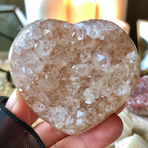 RARE Mystic Glow Peach Agate Quartz Heart