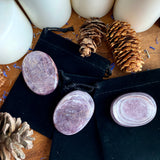 Lavender Ripple Lepidolite Palm Stone
