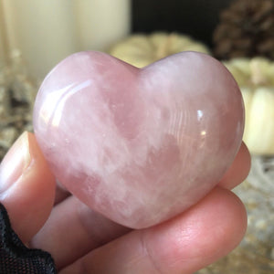 Large Puffy Rose Quartz Heart