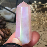Angel Aura Tranquility Rose Quartz Point