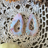 Angel Aura Teardrop Agate Geode Slices