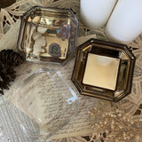 Faceted Glass Gemstone Dish with Lid