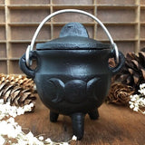 4” Triple Moon Cast Iron Cauldron DISCOUNTED