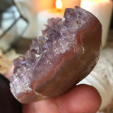 Dreamwork Pink and Lilac Amethyst Heart with Calcite