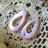 Angel Aura Teardrop Agate Geode Slices