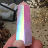 Angel Aura Tranquility Rose Quartz Point
