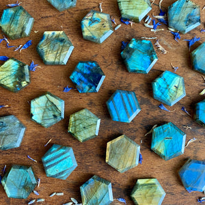 Aurora Lights Labradorite Hexagon