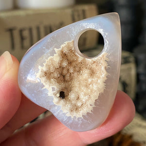 Blue Lace Agate Druzy Planchette