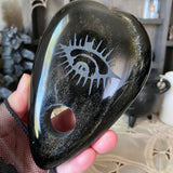 Mystic All-Seeing Eye Golden Sheen Obsidian Planchette