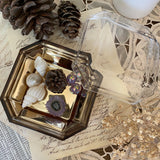Faceted Glass Gemstone Dish with Lid